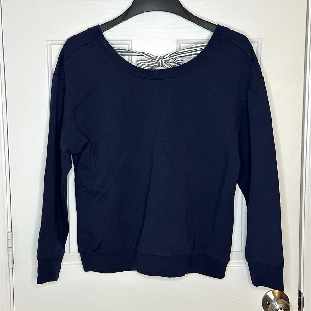 NWT Kensie Sweatshirt - size XL - navy blue with tie back detail